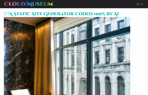 startuptile Cloud.museum the first SSG coded by ChatGPT-