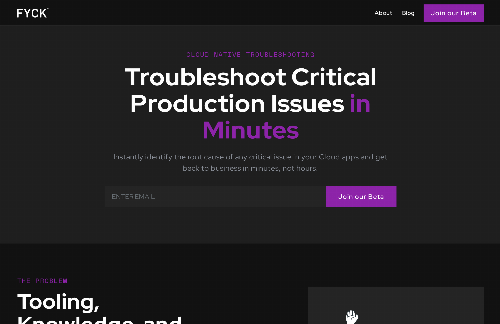 startuptile FYCK.io-Troubleshoot critical cloud app production issues in minutes