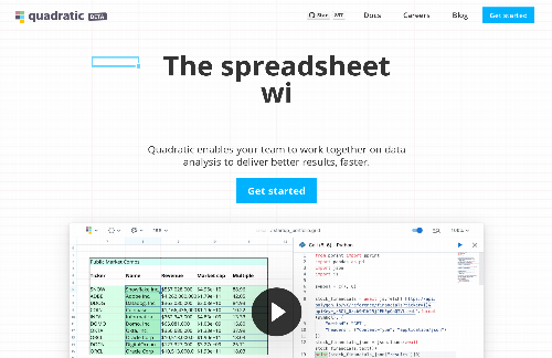 startuptile Quadratic – Open-Source Spreadsheet with Python, & AI (WASM and WebGL)-