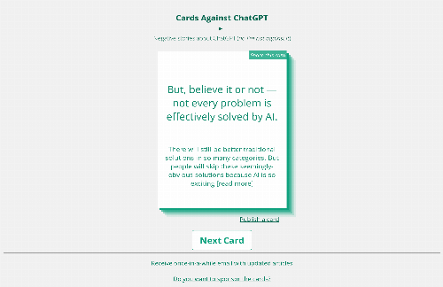 startuptile Cards Against ChatGPT-