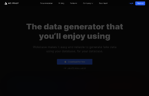 startuptile Wolebase – Fake data generator directly connected to your database-