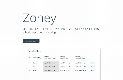 startuptile Zoney.io – View college time in different timezone-