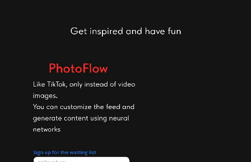 startuptile PhotoFlow-Combination of TikTok and Pinterest