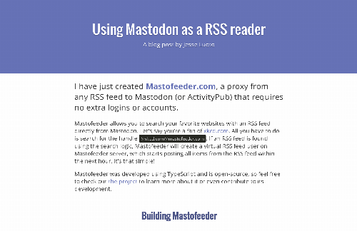 startuptile Using Mastodon as a RSS Reader-