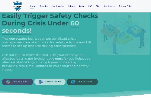 startuptile AreYouSafe?-Easily Trigger Employee Safety Checks During Crisis Under 60