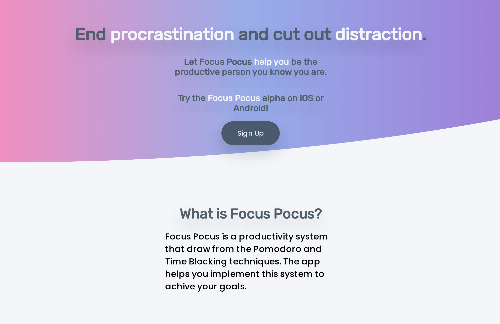 startuptile Focus Pocus-A pomodoro and timeblocking productivity app