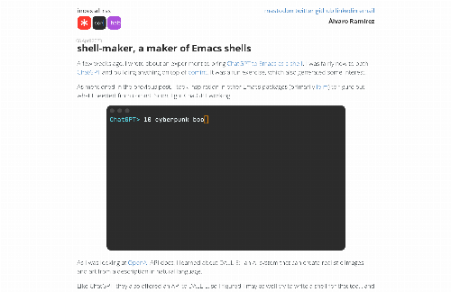 startuptile Shell-maker, a maker of Emacs shells-