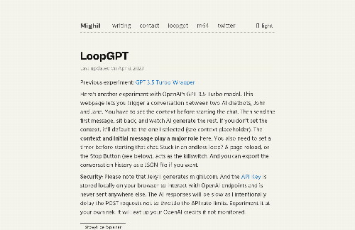 startuptile LoopGPT, an AI Conversation Looper-