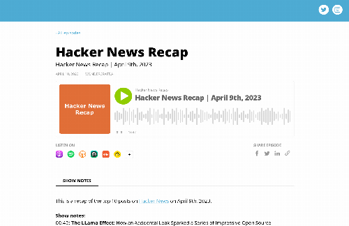 startuptile The HN Recap – A daily podcast that recaps the top HN posts of the day-