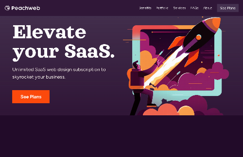 startuptile Peachweb-Elevated  SaaS web design subscription 