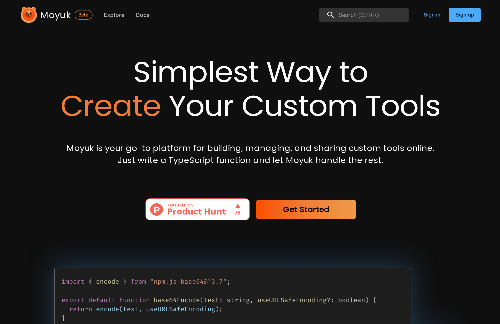 startuptile Moyuk – Create, Run and Share Your Tools Effortlessly-