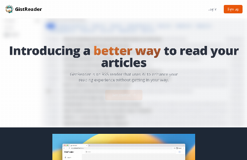 startuptile GistReader – an RSS reader that uses AI to summarise your content-