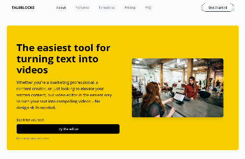 startuptile Taleblocks - Turn text into compelling videos using power of AI-