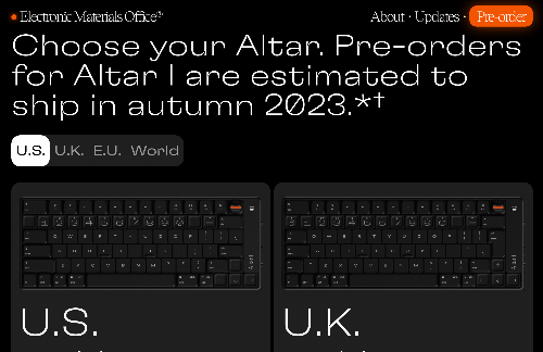 startuptile Altar I, the minimal keyboard launched on HN, is open for pre-orders-