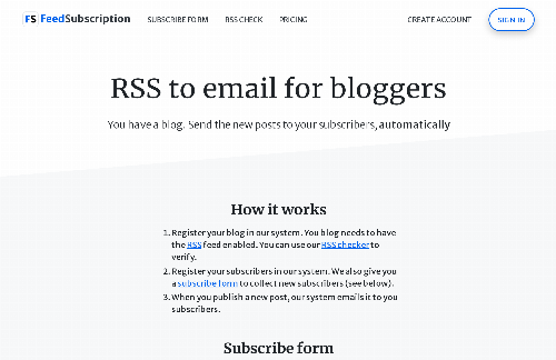 startuptile FeedSubscription-RSS-to-email for bloggers