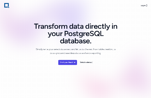 startuptile Transform data directly in PostgreSQL DB with just SQL skills-