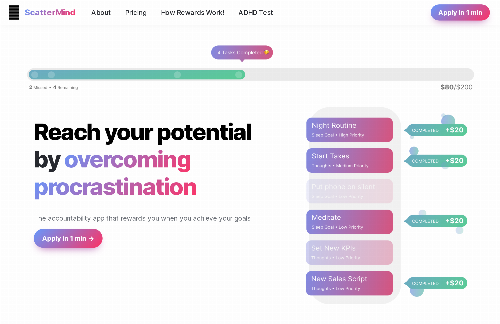 startuptile ScatterMind-Helping professionals with ADHD overcome procrastination