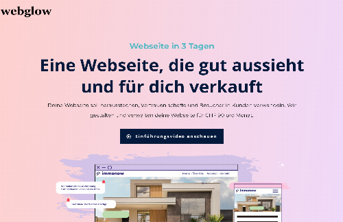 startuptile webglow-webdesign und monthly management for companies