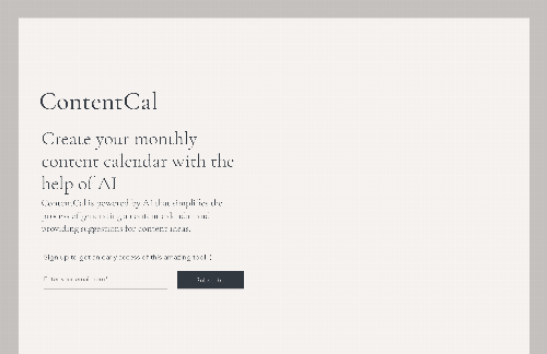 startuptile ContentCal-Create your monthly content calendar with the help of AI