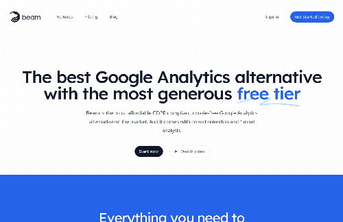 startuptile Google Analytics alternative with the most generous free tier-