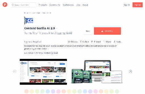 startuptile Content Gorilla AI 2.0-Content Gorilla AI 2.0 is an advanced content creation tool 