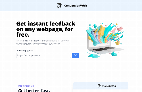 startuptile ConversionWhiz – Structured feedback on any URL using OpenAI-