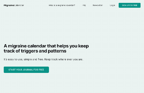 startuptile Migraine Calendar-A free migraine journal