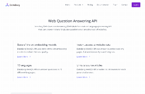 startuptile WebQA API – ask natural language questions over any website(s)-