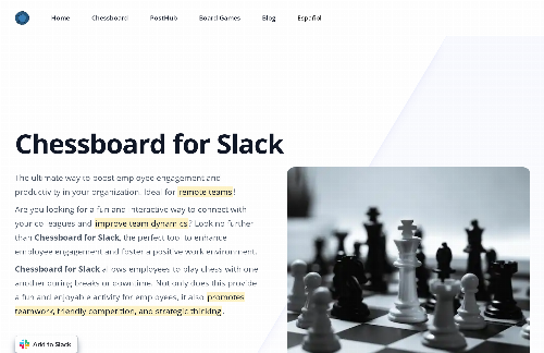 startuptile Chessboard for Slack-A chessboard to play chess with your Slack mates