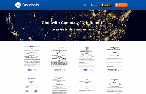 startuptile AI Chat with 10-K Reports by Docalysis-