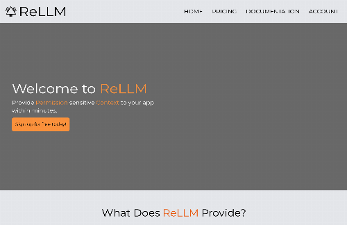 startuptile ReLLM a Permission sensitive long term context API for LLMs-