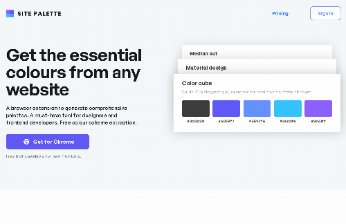 startuptile Site Palette-Get the essential colours from any website