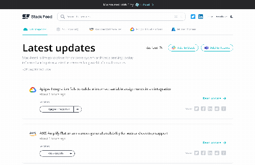 startuptile Custom news feeds for your cloud stack release notes-