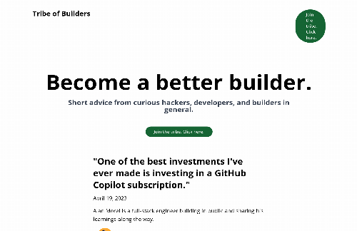 startuptile Tribe of Builders-Short advice from curious hackers developers and builders 