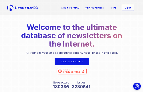 startuptile NewsletterDB-Data Platform for Newsletter Operators and Media Buyers