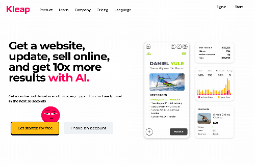 startuptile Kleap-AI-driven mobile website builder.