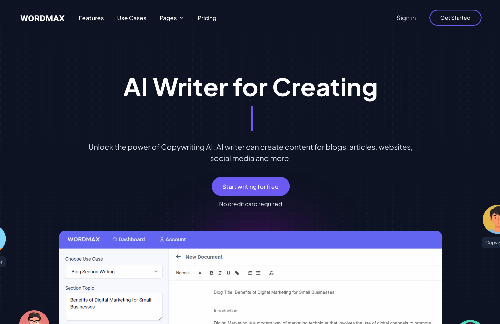 startuptile Wordmax AI-AI Writer Content Generator