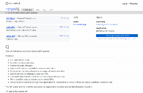 startuptile CJ minimal JSON parser in ANSI C-