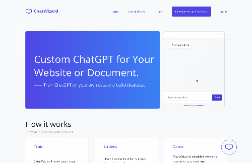 startuptile ChatWizard-Custom ChatGPT for Website or Document