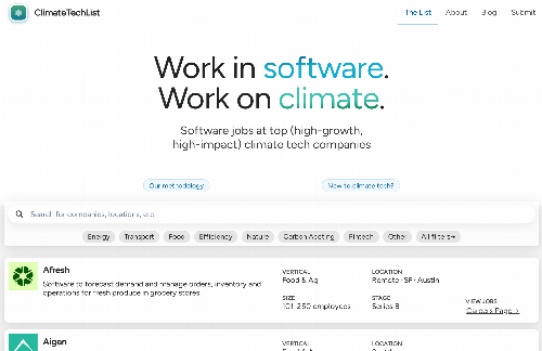 startuptile BreakoutList but for high-impact climate companies-