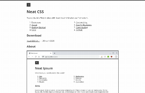 startuptile Neat – Minimalist CSS Framework-