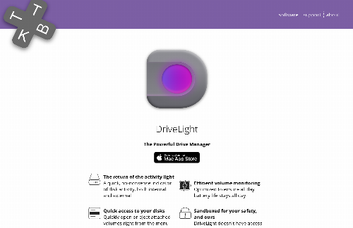 startuptile DriveLight – Disk activity monitor and quick eject tool for macOS-