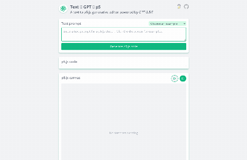 startuptile Web app turns your text into p5js (graphics) code using GPT-