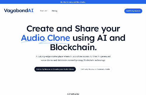 startuptile Create and Share Your Audio Clone with Vagabond AI-