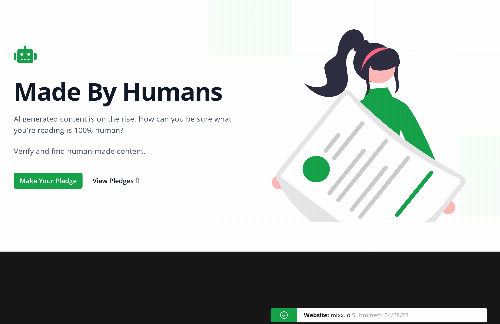 startuptile Pledge Your Human-Made Content-