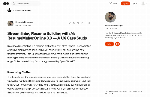 startuptile Streamlining Resume Building with AI: UX Case Study-