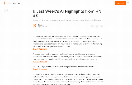 startuptile AI/ML Weekly Digest – Curated by LLM, Summarized and Sentiment-Analyzed-