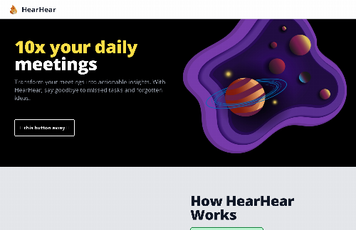 startuptile HearHear-10x Discord meetings with GPT generated todos and insights