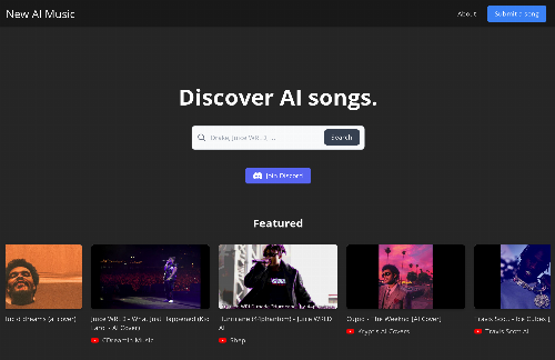 startuptile NewMusic.ai – Discover thousands of original AI songs/covers-