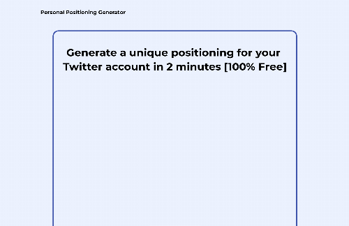 startuptile Generate a free positioning for your Twitter-